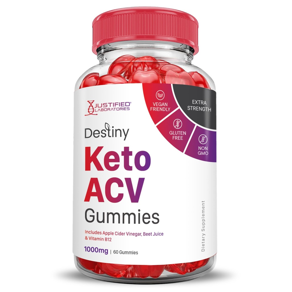 Justified Laboratories Destiny Keto ACV Gummies Advanced Formula 1000MG Destiny Chem Gummies Apple Cider Vinegar Formulat Juice B12 Vegan Non GMO 60 Gummys