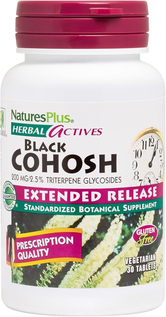 NaturesPlus Herbal Actives Black Cohosh - 30 Tablet - Menopause - Vegetarian, Gluten Free - 30 Hizmet