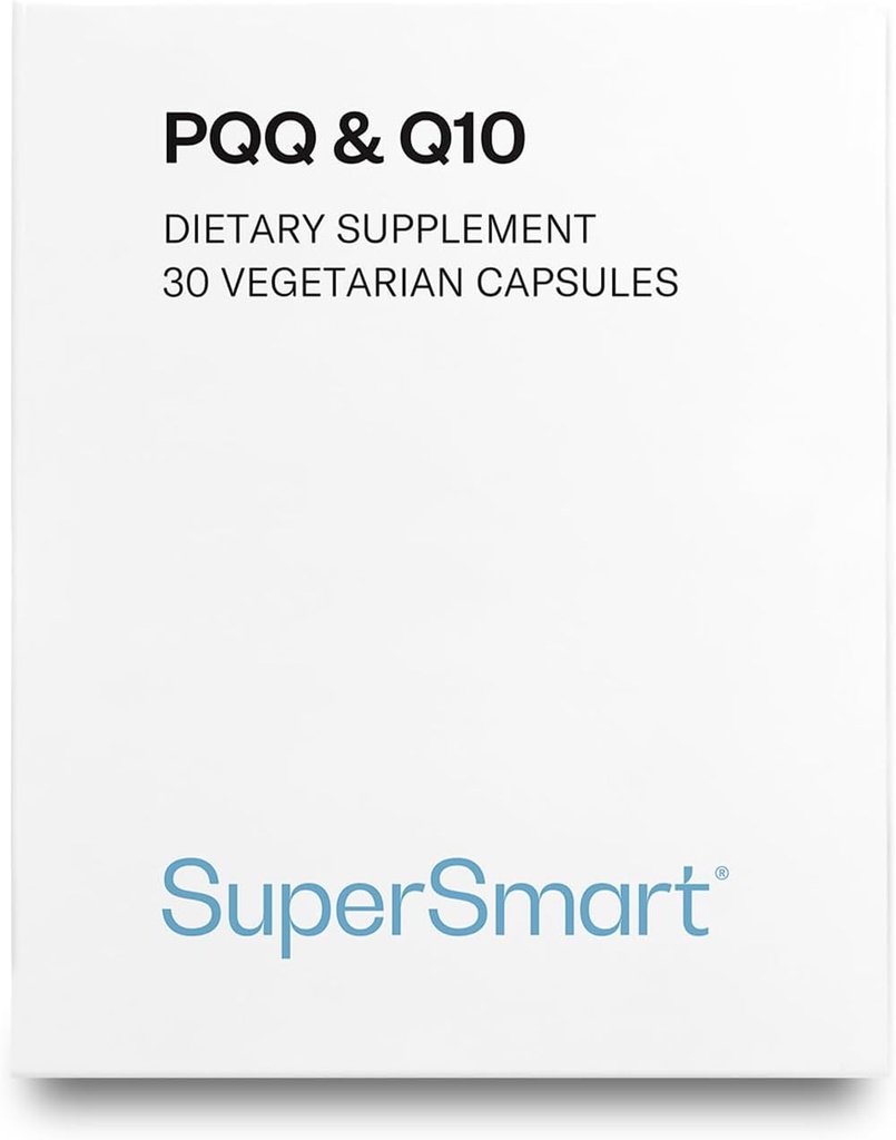 Supersmart - PQ & Q10 (CoQ10) - Mitochondria'yı Aging Hücreleri için %20'ye kadar korumak için kullanılan Güçlü Antioksidan - 30 Vegetarian Capsules