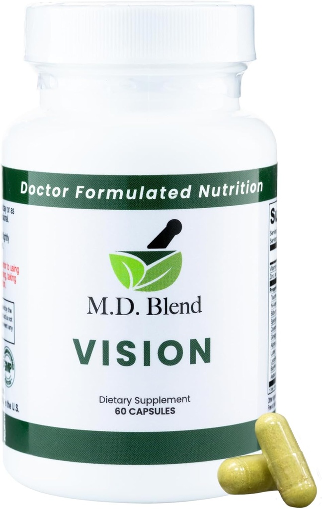 Vision - Expert Formulated - Natural Robust Blend for Eye Wellness - with Lutein, Zeaxanthin, Ασταξανθίνη, Ψευδάργυρος, Θιαμίνη, Βιταμίνες A & C - 30 Κάψουλες (1 Συσκευασία)