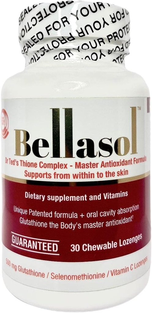 Bellasol First Glutathione Lozenges, Selenium, VIT C, D E ve Grape Tohum Diyetsel Tamam Sağlık ve Güzellik Yardım Ediyor, Immunity, Supports Fatty Liver ve Skin parlaklaştırıyor