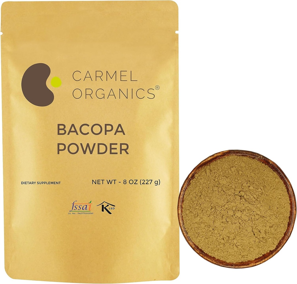CARMEL ORGANICS Bakopa Monnieri/Brahmi Powder 8 Ουγγιά ή 0.5 Lb/ 227 Grams(Pack of 1) 