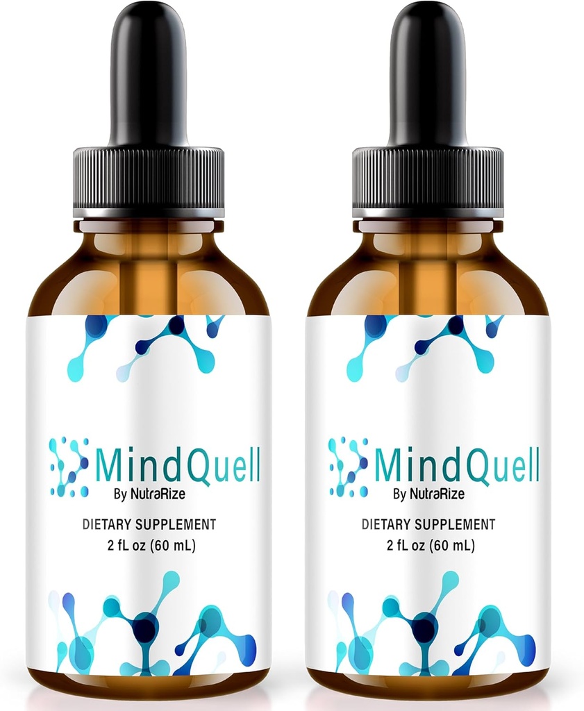 NutraRize (Pack of 2 MindQuell Drops, All-Natural Support Formula, Premium Supplement to Support Focus and συγκέντρωση, Επίσημη κριτική του Mind Quell Gotas (60 Servings)
