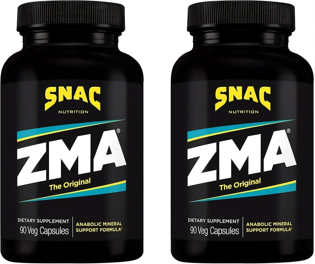 SNAC ZMA The Original Recovery & Sleep Supplement, Supports Muscle Recovery, Immune Support & Restorative Sleep with çinko, Magnezyum & Vitamin B6, 180 Veggie Capsules (2 Pack of 90)