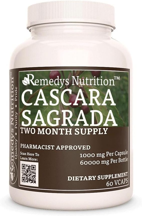 Remedy'nin beslenme Cascara Sagrada | 1.000 mg, 60 Vegan Capsules Herbal Diyetsel Supplement | İki Ay Supply