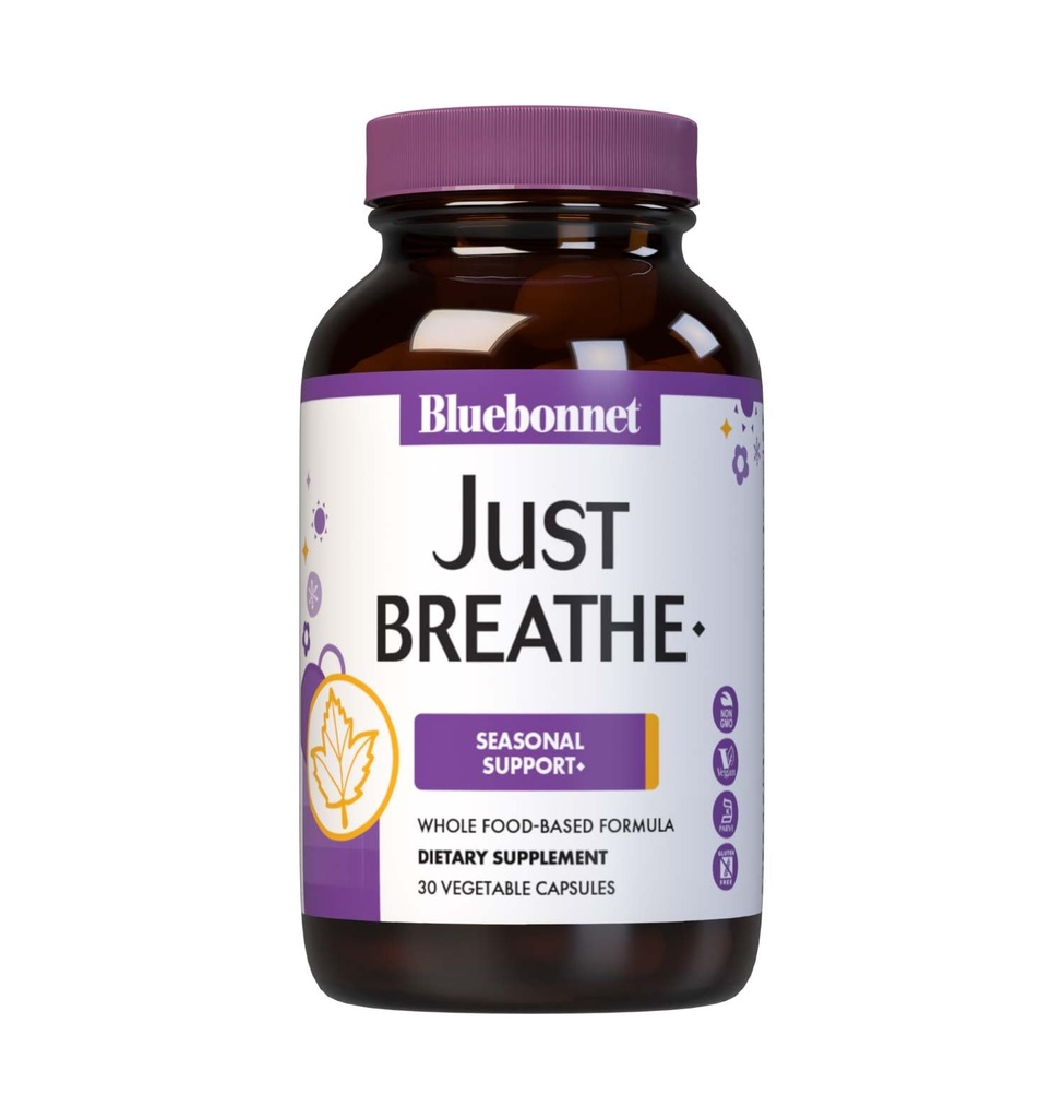 Bluebonnet Beslenme JustBreathe, Season Support*, Non-GMO, Kosher sertifikalı, Gluten-Free, Soy-Free, Dairy-Free, 30 Sebze Capsules, 15 Hizmet