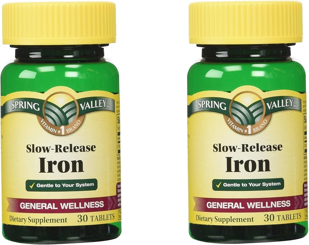 Spring Valley Slow release Iron, 30 Tablet (2 Paket)