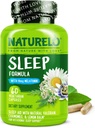 NATLO Sleep Aid - Melatonin, Magnezyum, GABA, Valerian Root, Lemon Balm, Chamomile Herbal Türleri - Bitki bazlı Uyku Yardımı - 60 Vegan Capsules