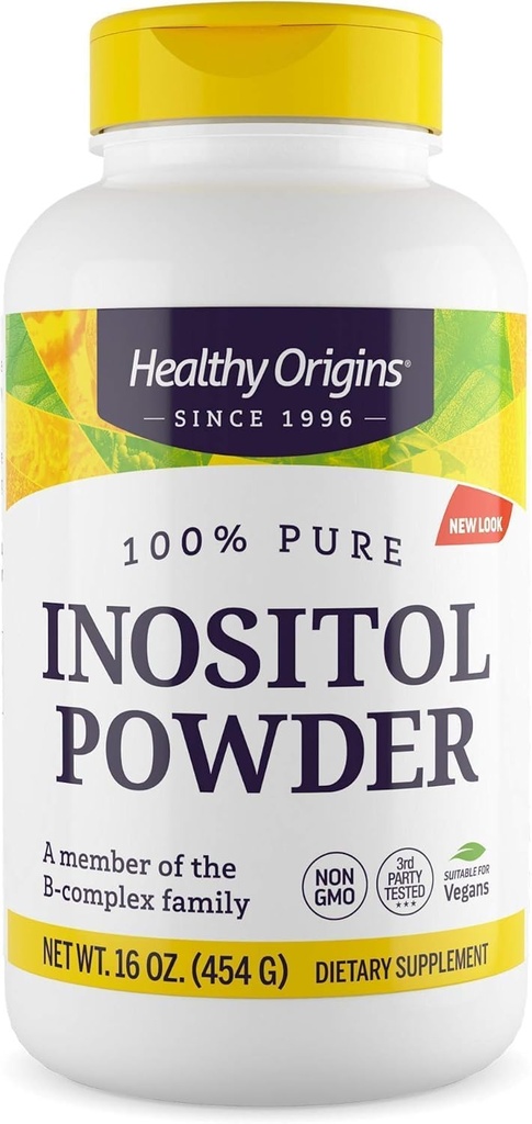 Sağlıklı Origins Inositol Toz, 454 g - Skin, Hair & Nail Health - B8 Toz Tamam - B Kompleks Ailesinin Bir parçası - Vegan, Non-GMO & Gluten-Free Supplement - 16 Oz