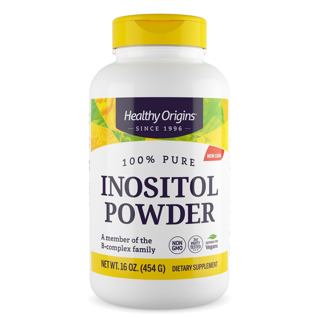 Sağlıklı Origins Inositol Toz, 454 g - Skin, Hair & Nail Health - B8 Toz Tamam - B Kompleks Ailesinin Bir parçası - Vegan, Non-GMO & Gluten-Free Supplement - 16 Oz