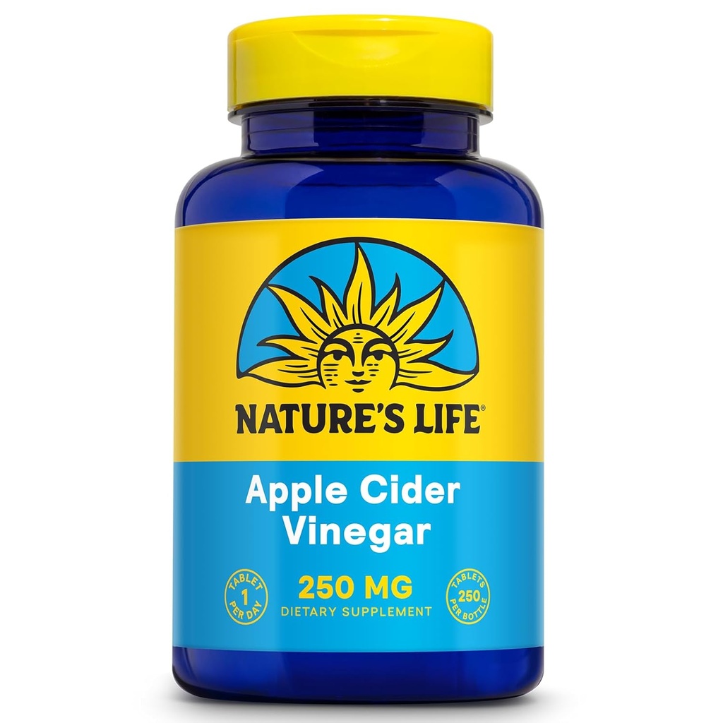 Nature's Life Apple Cider Vinegar 250mg | with 87 mg Acetic Acid (250 VegCaps)