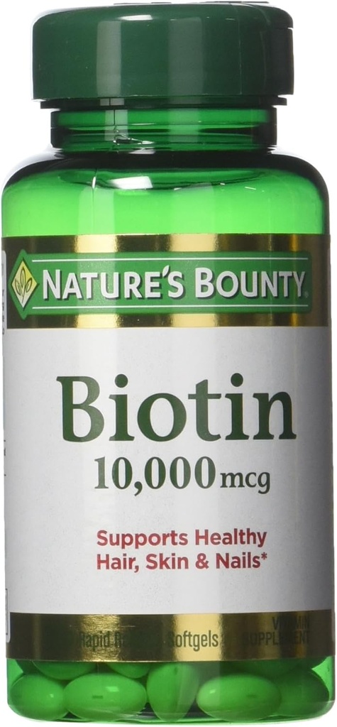 Nature's Bounty Biotin 10.000 mcg, Hızlı Yayın Softgels 120 Her Şey