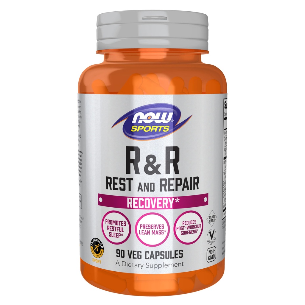 Şimdi Gıdalar Spor Beslenme, R&R Rest ve Onarım, Kurtarma*, Restful Sleep*, Korumalı Gizemi, Takip Et Soreness*, Vegan, NGMO, 90 Veg Capsules