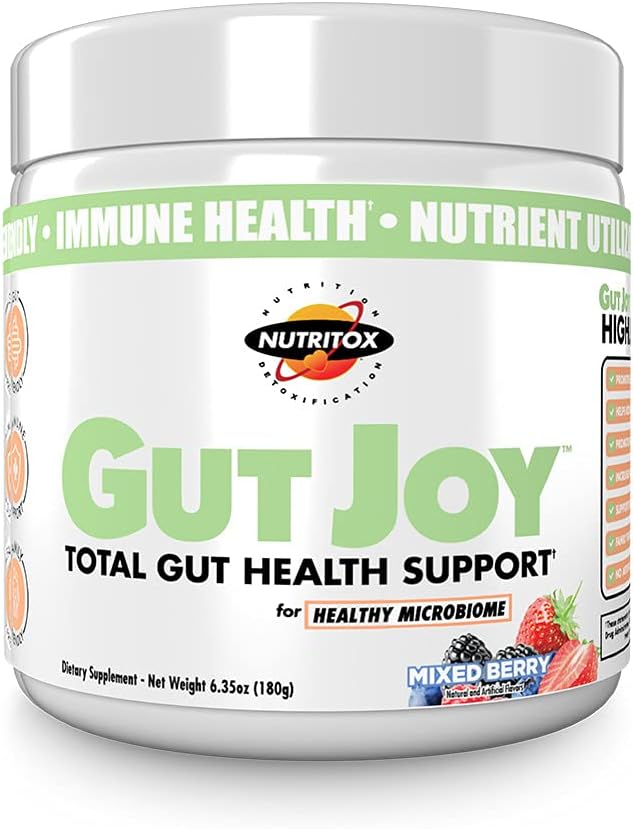Gut Joy - Total Gut Health Support. Gut Health'i desteklemek için Tozlu Tamam ve Tamam Wellness - Karma Berry Flavor, 30 Hizmet