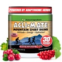 Ali-Mate Mountain Sport Drink Mix - High Altitude Acclimatization Electrolytes Toz - Enerji Toz Mix - Kurtarma Hydration Drink for Run, Hiking, Bisiklet, Travel & More (1 Tub, CranRaspberry)