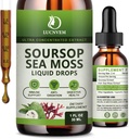 (2 Pack) Sea Moss Liquid Drops ile Organik Soursop Graviola, Soursop Bitters Dia Antioksit için Multivitaminde Zengin, Immune Boost, Cep Destek & Rejenerasyon, Pineapple Flavor