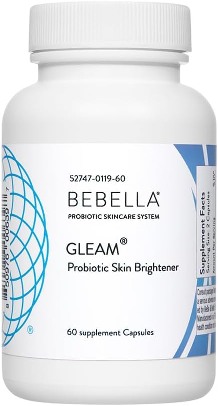 Bebella Gleam Probiotic Blend Skin Lightening w Glutathione-Reduced NAC Alpha Lipoic Acid VIT C & Marine Collagen Peptides 60 Κάψουλες