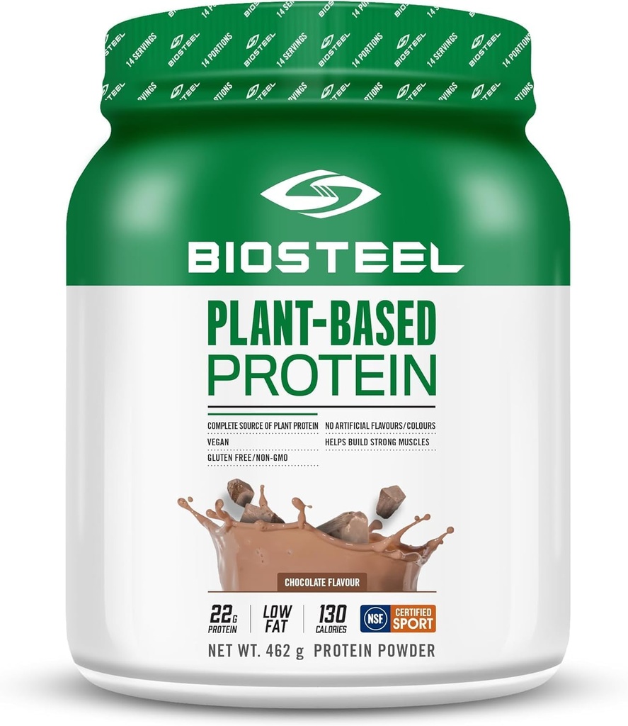 BIOSTEEL Elite Plant-Based Recovery Vegan Protein with Brown Rice protein, Pea protein ve Hemp Protein, Çikolata Flavor, 14 Hizmet, Gluten-Free