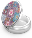Pill Box 3 Küçük Pill Vakasını Karşılaştırmak, Pocket veya Purse Pill Organize Pill Konteynerleri Vitaminler, İlaçlar, Fish Oil ve Supplements (Mandala Cartoon)