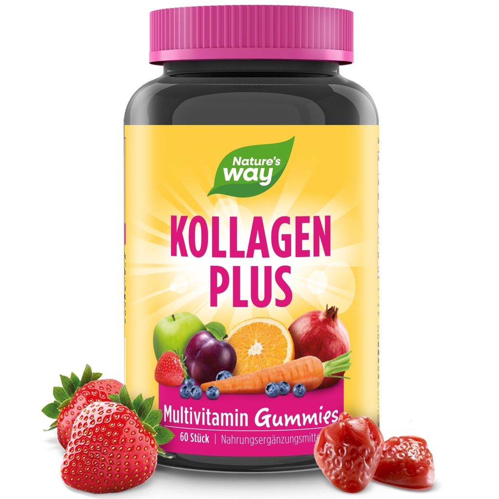 Doğanın Yolu Alive! Saç, Skin & Nails Premium Gummies, Beauty Formula*, Collagen, Biotin, Vitaminler C & E, Strawberry Flavored, 60 Gummies