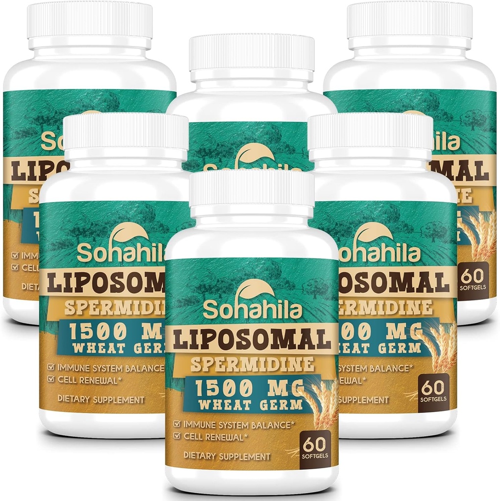Spermidine Supplement 15 MG -% 99, Yüksek Aborpsiyon, 1500 MG Fermented Buğday Germ Extract with çinko & Thiamin, Men & Women - Cellular Renewal, Aging Defense, Energy, 360 Softgels