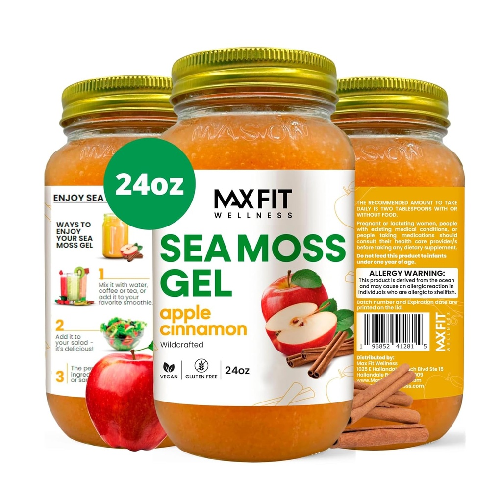 Sea Moss Gel Raw (12 Γεύσεις) 24oz Wildсrafted Gold Sea Moss Gel από την Αγία Λουκία 