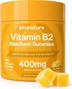B2 Gummies - Riboflavin 400 mg Supplement for Kids & Yetişkinler - Non-GMO, Soy & Gluten-Free, Vegan Chewable Gummies (30 Day Supply)