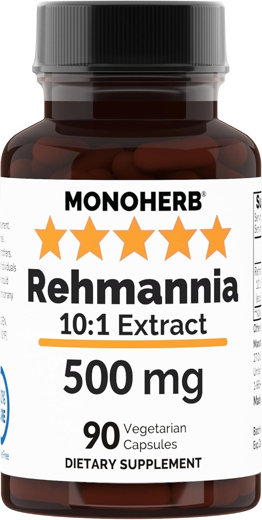 Rehmannia Extract 500 mg - 90 Veg Capsules - Rehmannia Glutinosa - 90 Hizmet