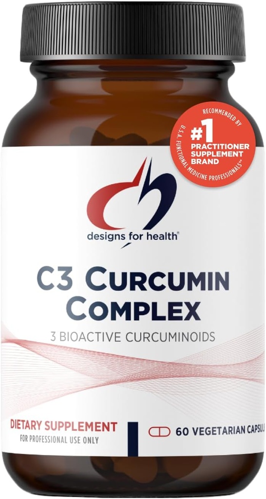 Σχέδια για την υγεία C3 Curcumin Complex - Υψηλής Βιοδιαθέσιμης κουρκουμινοειδές συμπλήρωμα κουρκουμινοειδών, 400mg με 3 βιοενεργά κουρκουμινοειδή - Μη ΓΤΟ, Χωρίς γλουτένη + χορτοφαγικά (60 κάψουλες)
