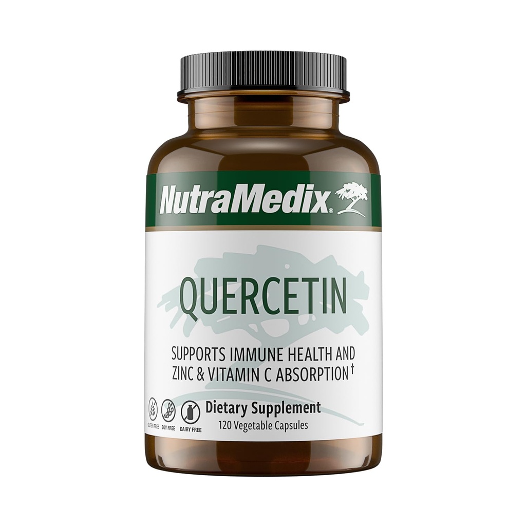 NutraMedix Quercetin - Quercetin 500 mg Capsules - Antioksi ve Immune Support Supplement for Heart Health - Aids in çinko & Vitamin C Abxia (120 Vegetarian Capsules)