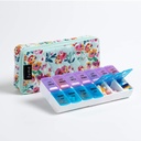 Haftalık Pill Organizer 2 Times a Day, Zumd Pill Box 7 Day with Cute Quilted Fabric Machinery Case, Travel Pill Case Am Pm for Vitamin Medicine Organizer