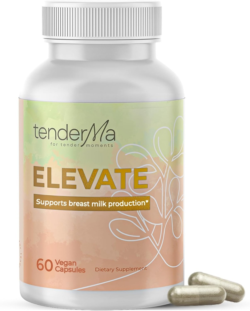 Elevate Lactation Supplement | Natural Lactation Support for Motherfeeding Mothers | Em Süt Desteği | Fenugreek, Moringa, Alfalfa & More | Vegan, Non-GMO, 60 Capsules