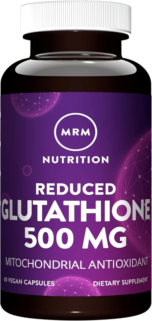MRM Beslenme Glutathione 500 mg | Liver Health | Mitochondrial Antioxy | Glutathione | Vegan + Gluten-Free | 60 Servisler