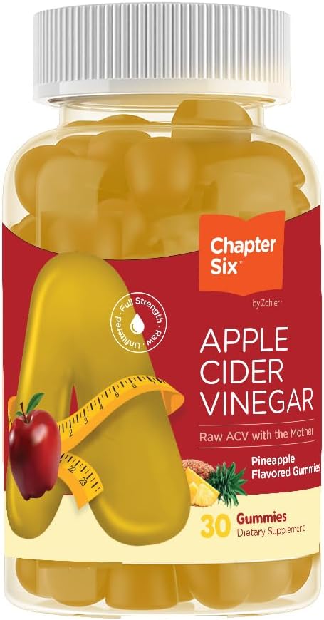 Zahler - Apple Cider Vinegar Gummies - Kosher & Delicious ACV Gummies για γυναίκες & άνδρες - Detox Υποστήριξη & Καθαρισμός - Υγεία & Μεταβολισμός Υποστήριξη - 30 Ανανάς Γεύση Gummies