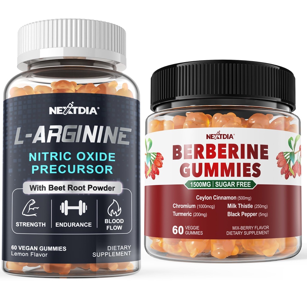 L arginnine Gummies + Berberine Supplement 1500 mg