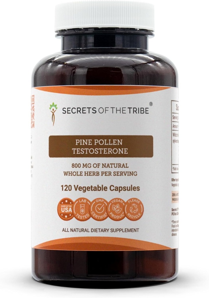 Tribe Pine Pollen testosteron 120 Capsules'in Sırları, Sebze Kapsülleri ve Pine Pollen (Scots Pine, Pinus Sylvestris) kuru Pollen (120 Capsules)