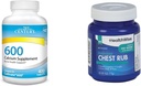21st Century Food 600 mg Tabletleri 400 Kont & HealthWise Medicated Chest Rub 4oz Cough Suppressant