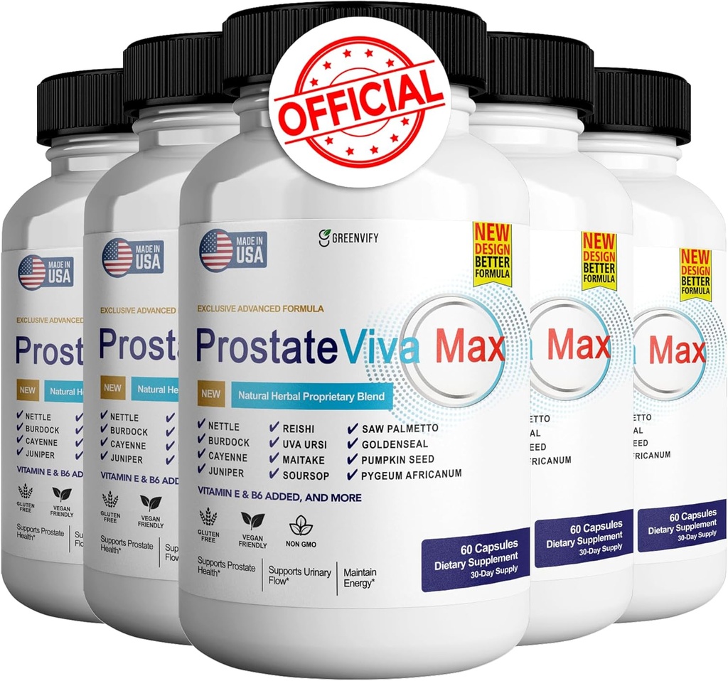 ProstateViva Max Prostate Supplements for Men Capsules, Health Supplements - maximum Strength, All Natural to Support Normal & Sağlıklı Fonksiyonl, Prosta Vive Yorumlar (600 Capsules)