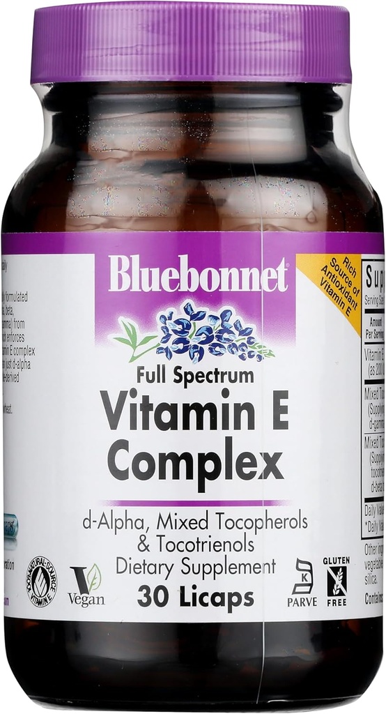 BlueBonnet Full Spectrum Natural Vitamin E Complex Υγρές κάψουλες, 30 Count (743715006003)