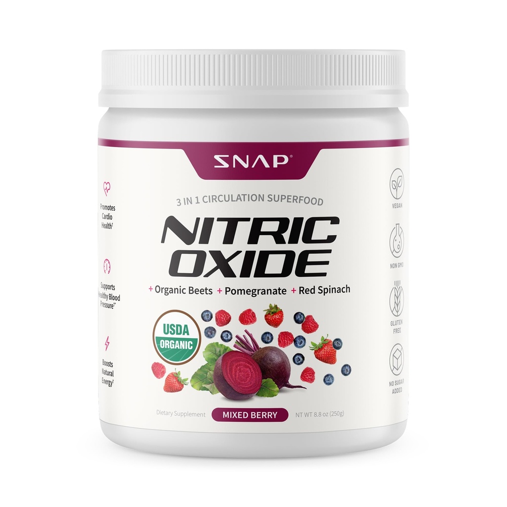 Snap Supplements Organik Arıt Kök Nitrik Membran Tozu - Enerji ve Sağlıklı Circulation, 8.8 oz (30 Hizmet, 1 Ay Supply), karma Berry