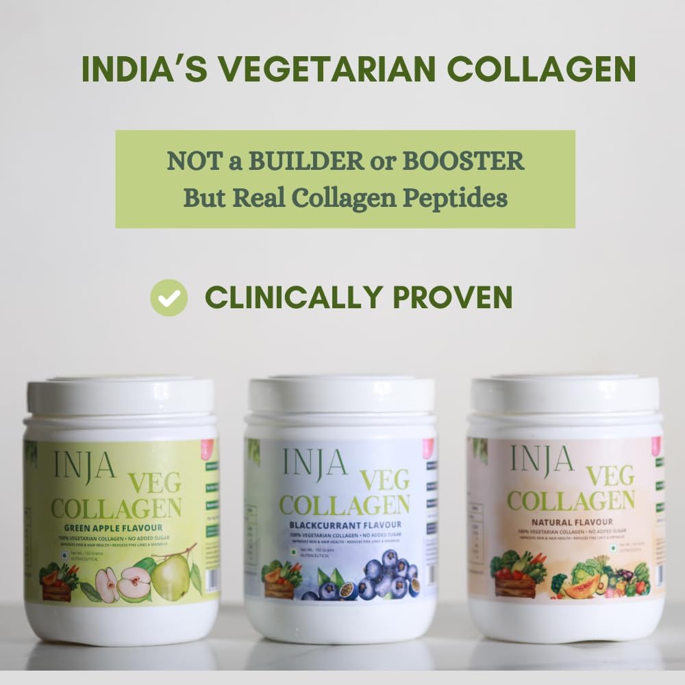 INJA Wellness Veg Collagen συμπλήρωμα για γυναίκες, άνδρες, 100% χορτοφαγικό κολλαγόνο, μόνο αρχικό Veg Collagegen σκόνη, χωρίς προσθήκη ζάχαρης, βελτιώνει την υγεία του δέρματος και των μαλλιών, μειώνει την λεπτή γραμμή και ρυτίδες,