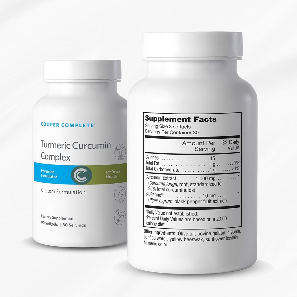 Cooper Complete - Turmeric Curcumin Complex με BioPerine 90 Softgels. Συσκευασία του 1