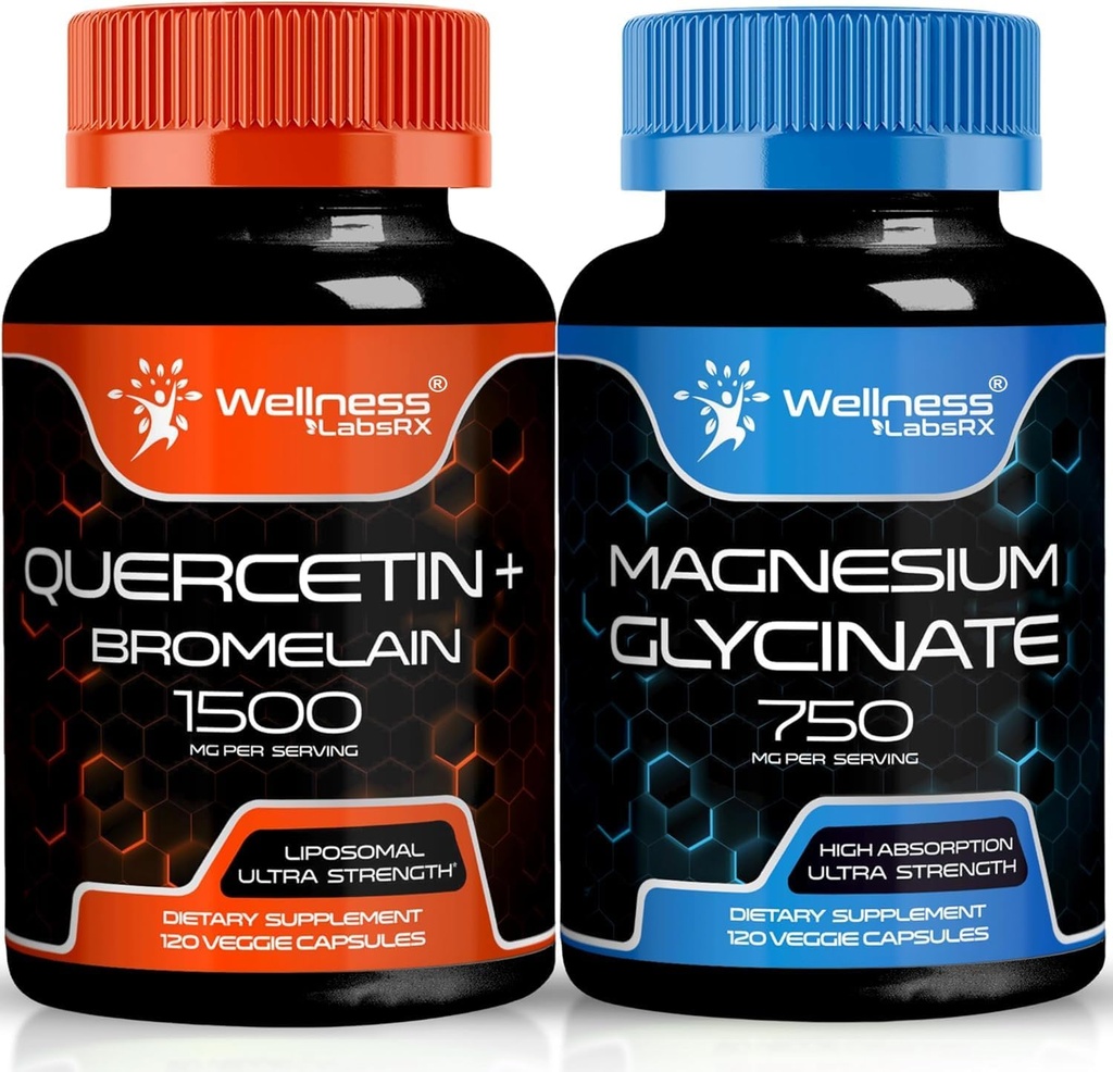 WELLNESS LABSRX Quercetin with Bromelain | Magnezyum Glycinate Capsules