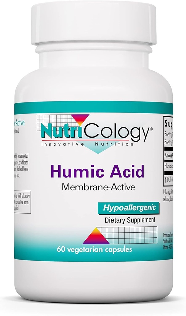Nutricology Humic Acid Supplement - Immune System Support, Humic Acid for Humans, 750 mg Humic Minerals, Membran-Active, Vegetarian Capsule - 60 Count Count Count Count