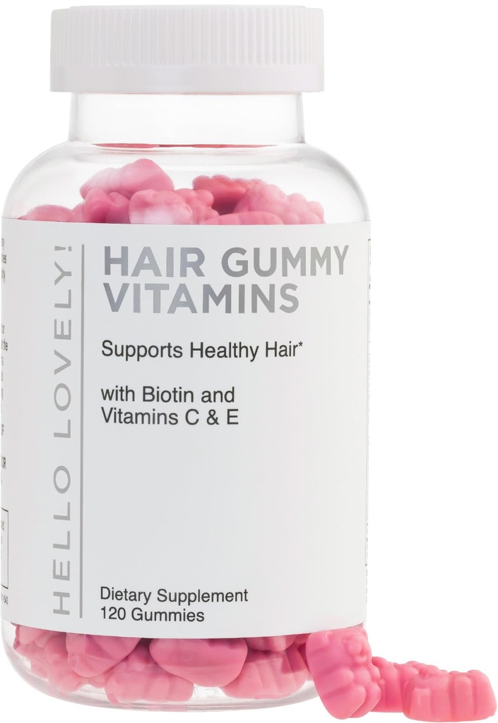 Saç Vitaminleri Gummies - Biotin 5000 mcg with Vitamin E, C & Çinko, Kadınlar ve Erkekler için Saç Büyüme Vitaminleri - Güçlü, Güzel Saç, Skin & Nails Tamam, Non-GMO & Gluten-Free - 120 Gummy Bears