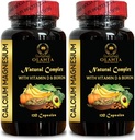 Magnezyum D3 & Boron, Kadınlar ve Erkekler için Doğal Supplementler, Manganese Citrate Nails Desteği - 2 Şişe 240 Capsules