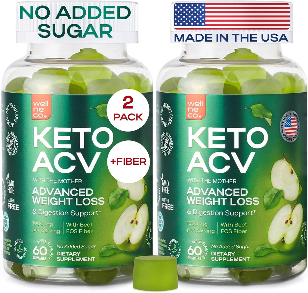 Kilo kaybı 1000 Mg için Gelişmiş Keto ACV Gummies - Doğal GLP-1 Destek - Apple Cider Vinegar Gummies ABD'de Metabolism için - ACV, Beet FOS Fiber - Keto Supplement Kelly Clarkson - Sugar Free