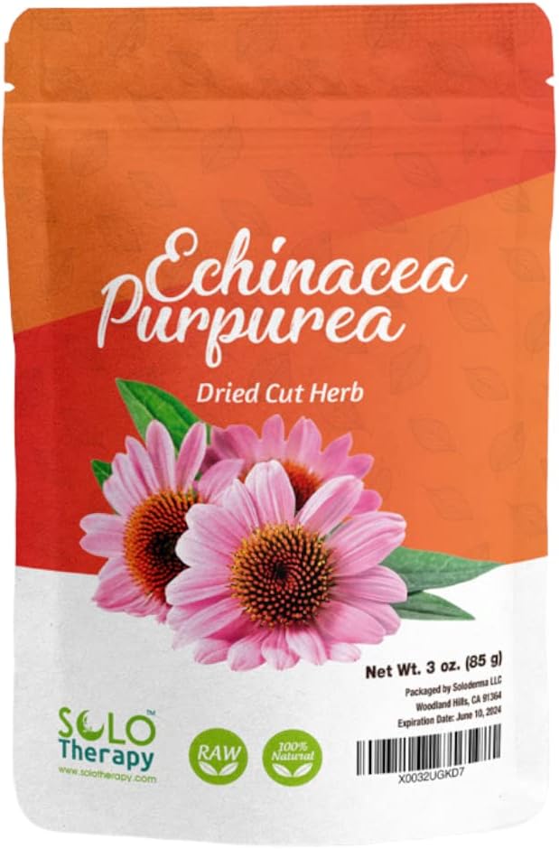 Echinacea Purpurea Herb 3 oz, Echinacea Purpurea Herb Çay, Kuru Cut Herb, Resealable Bag, Premium Quality,% 100 Natural