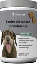 NaturVet Senior Advanced Incontinence Dog Supplement – Helps Support Dog's Bladder Control, Normal Urination – Synergistic Assembly of Botanicals – 120 Ct. Soft Chews