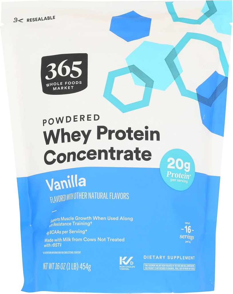 365 by Whole Foods Market, Whey Protein Yoğunluğu, Vanilla, 16 Ounce